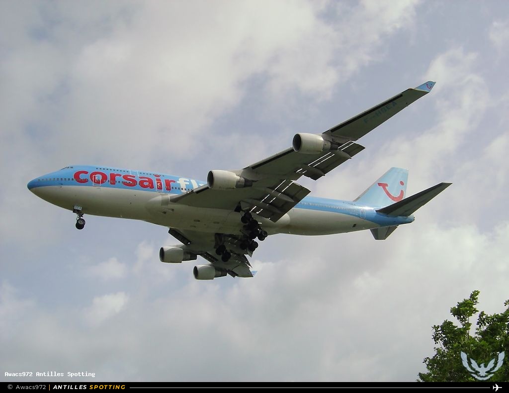 F-HSEA · Boeing 747-400, Corsair, Martinique – Aimé Césaire