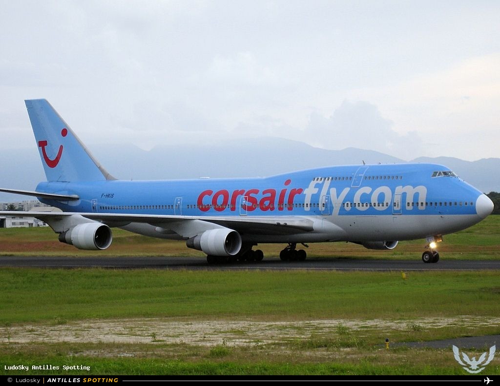 F-HKIS · Boeing 747-400, Corsair, Pointe-à-Pitre – Maryse Condé