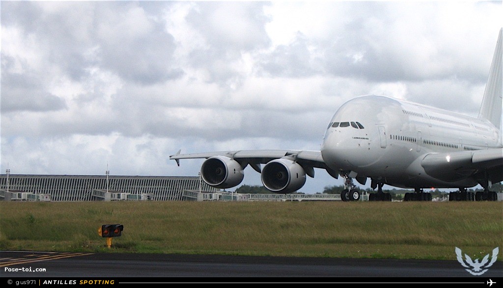 F-WWDD · Airbus A380-800, Airbus Industrie, Pointe-à-Pitre – Maryse Condé