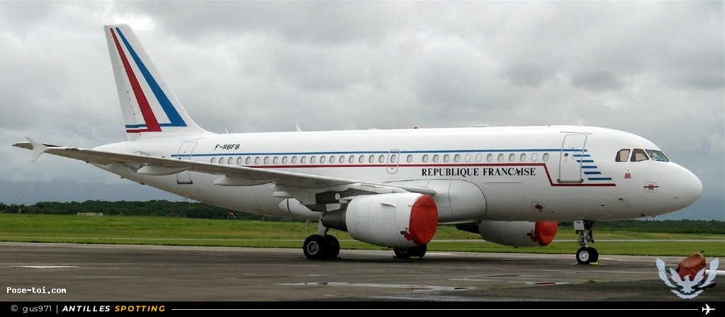 F-RBFB · République Française - Cotam, Airbus A319-115X CJ, Pointe-à-Pitre – Maryse Condé