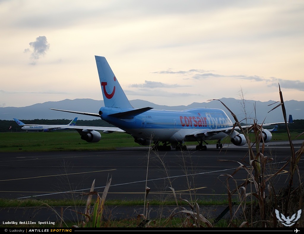 F-HKIS · Boeing 747-400, Corsair, Pointe-à-Pitre – Maryse Condé