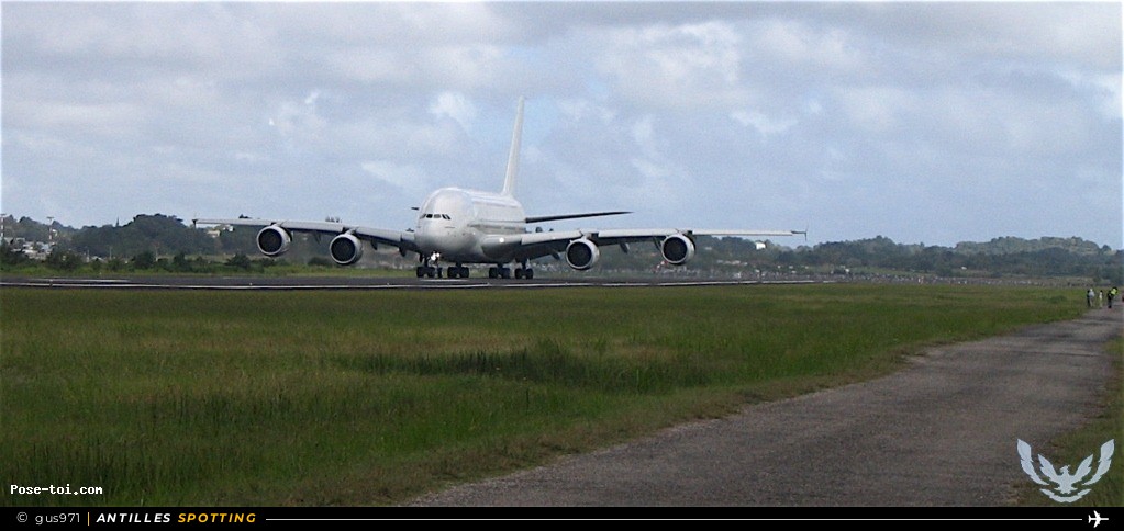 F-WWDD · Airbus A380-800, Airbus Industrie, Pointe-à-Pitre – Maryse Condé