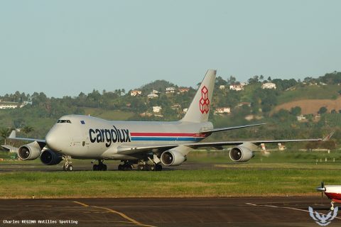 LX-KCV · Boeing 747-400, Martinique – Aimé Césaire