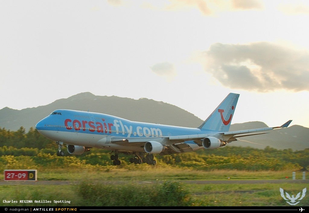 F-HKIS · Boeing 747-400, Corsair, Martinique – Aimé Césaire