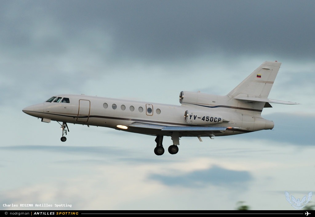 YV-450CP · Dassault Falcon 50, Privé, Martinique – Aimé Césaire