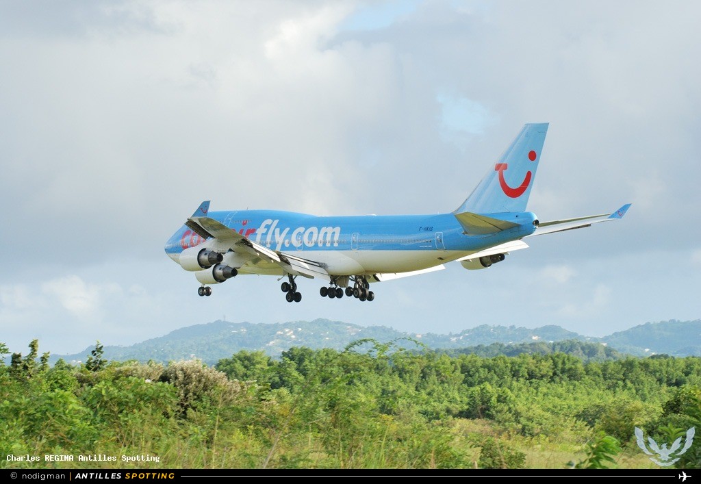 F-HKIS · Boeing 747-400, Corsair, Martinique – Aimé Césaire