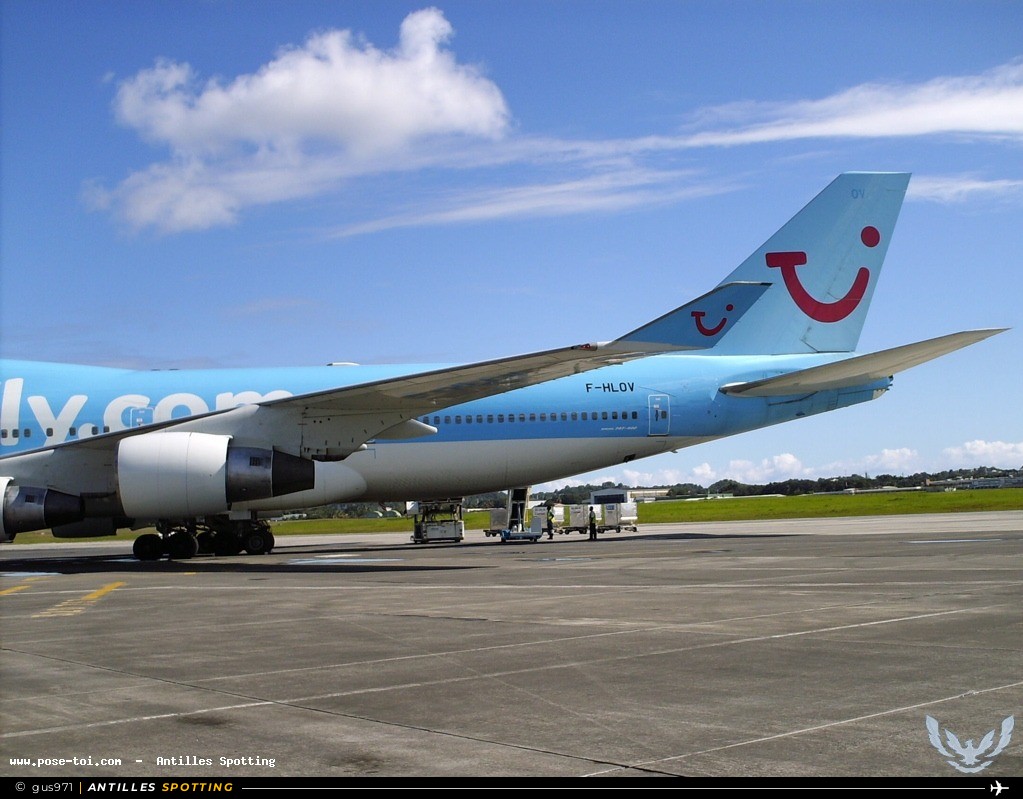 F-HLOV · Boeing 747-400, Corsair, Pointe-à-Pitre – Maryse Condé