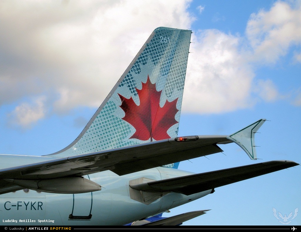 C-FYKR · Airbus A319, Air Canada, Pointe-à-Pitre – Maryse Condé
