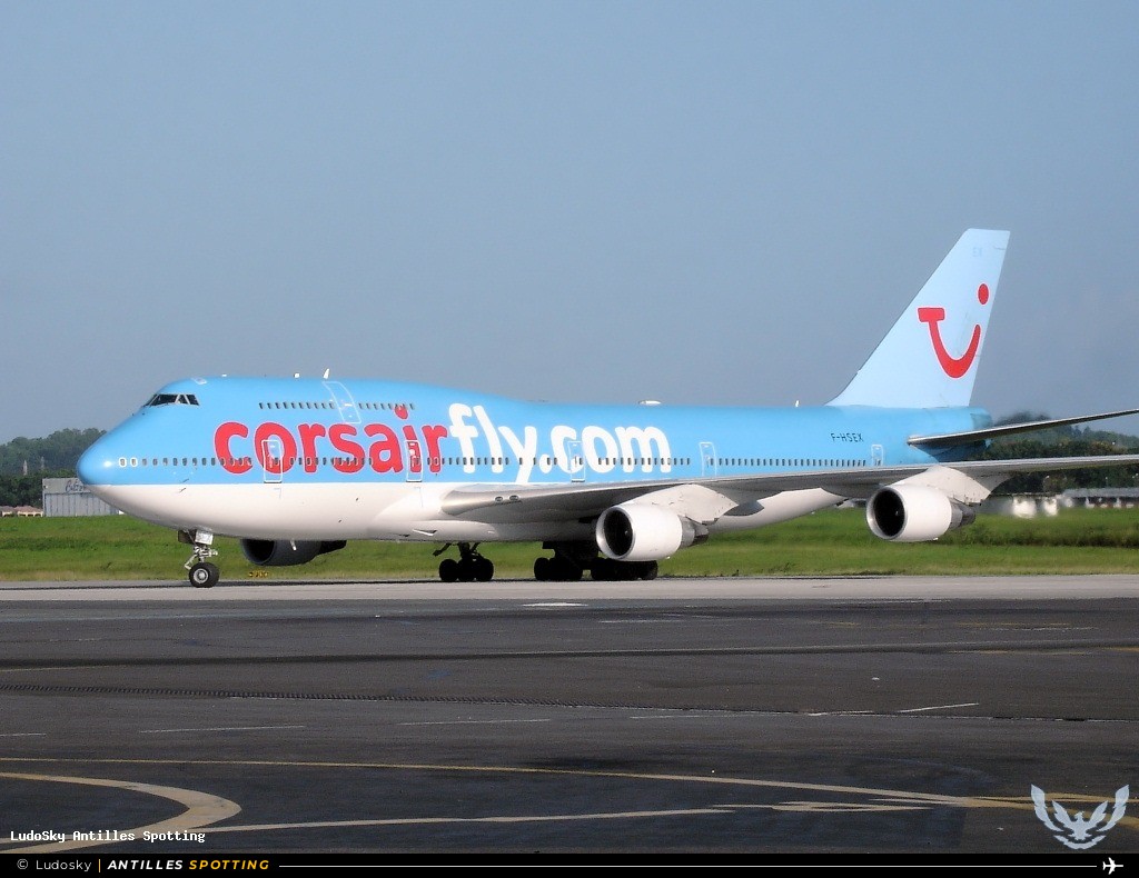 F-HSEX · Boeing 747-400, Corsair, Pointe-à-Pitre – Maryse Condé