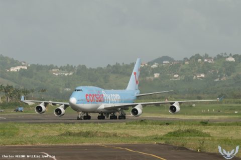 F-HSUN · Boeing 747-400, Martinique – Aimé Césaire