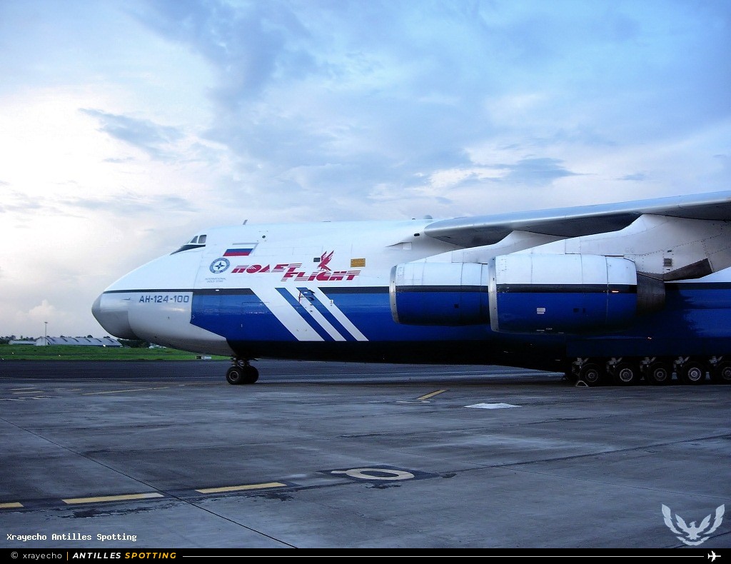 RA-82075 · Antonov An-124, Polet Flight, Pointe-à-Pitre – Maryse Condé