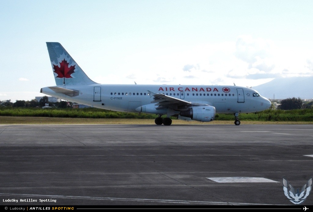 C-FYKR · Airbus A319, Air Canada, Pointe-à-Pitre – Maryse Condé