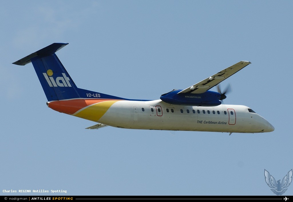 V2-LES · De Havilland Canada Dash 8-300, LIAT, Martinique – Aimé Césaire