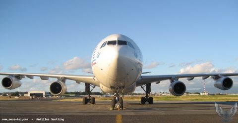 F-RAJB · Airbus A340-200, Pointe-à-Pitre – Maryse Condé