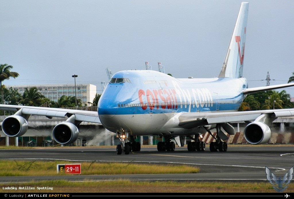 F-HSEA · Boeing 747-400, Corsair, Pointe-à-Pitre – Maryse Condé