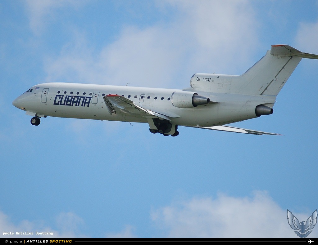 CU-T1247 · Yakovlev YAK 42D, Cubana de Aviacion, Martinique – Aimé Césaire