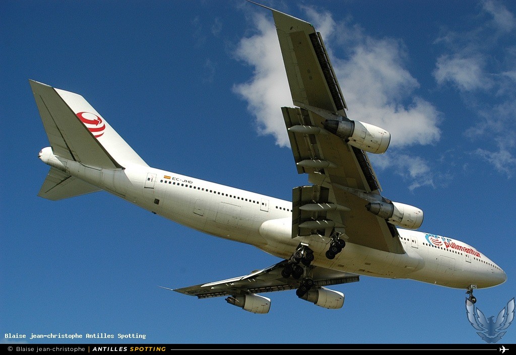 EC-JHD · Boeing 747-200, Air Pullmantur, Martinique – Aimé Césaire