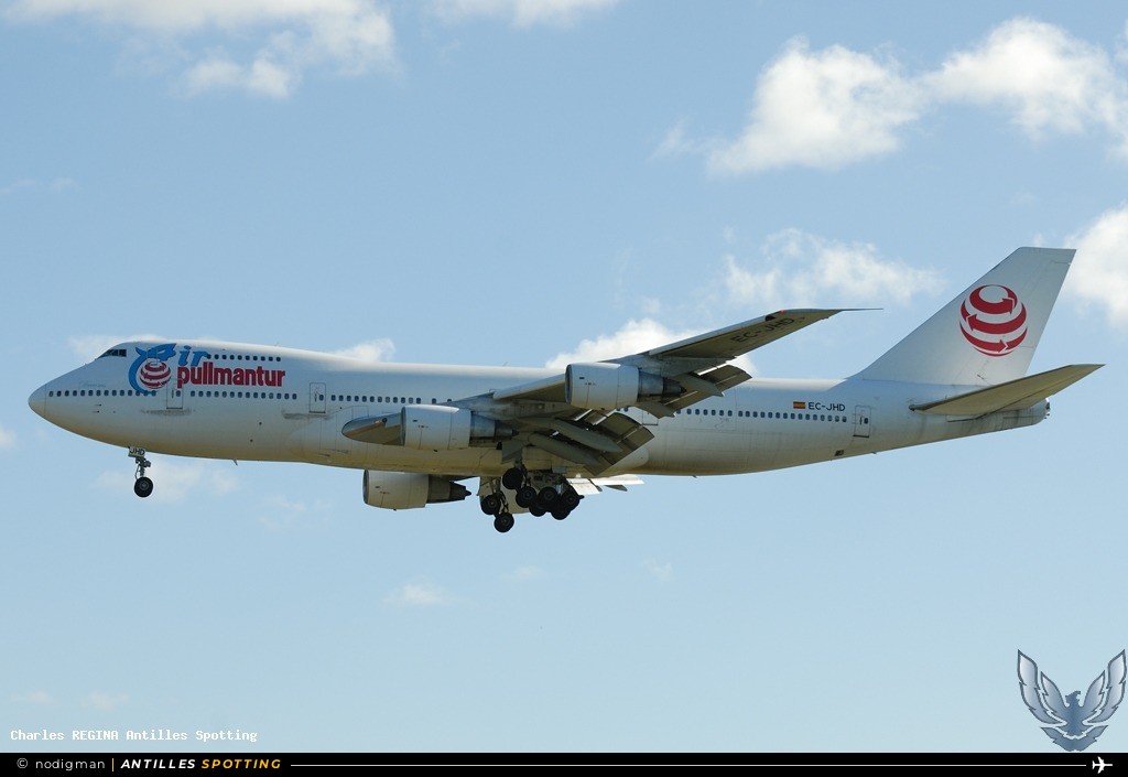 EC-JHD · Boeing 747-200, Air Pullmantur, Martinique – Aimé Césaire