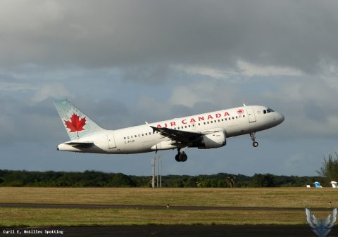 C-FYJP · Airbus A319, Pointe-à-Pitre – Maryse Condé