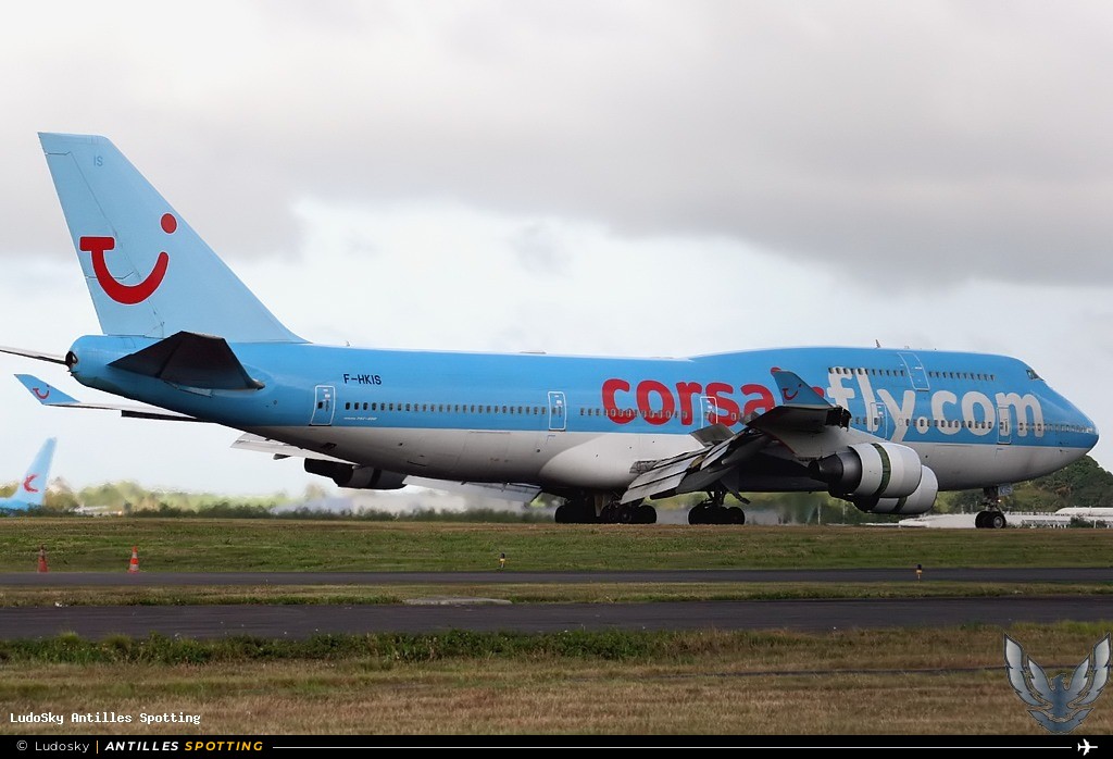 F-HKIS · Boeing 747-400, Corsair, Pointe-à-Pitre – Maryse Condé