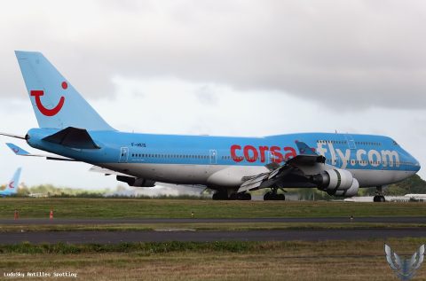 F-HKIS · Boeing 747-400, Pointe-à-Pitre – Maryse Condé