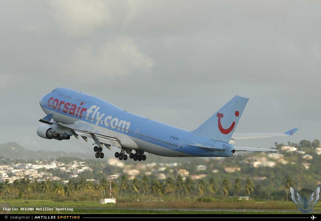 F-HLOV · Boeing 747-400, Corsairfly, Martinique – Aimé Césaire