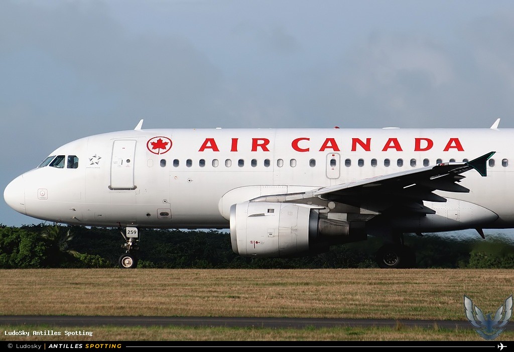 C-FYJP · Airbus A319, Air Canada, Pointe-à-Pitre – Maryse Condé