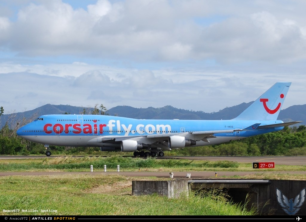 F-HKIS · Boeing 747-400, Corsairfly, Martinique – Aimé Césaire