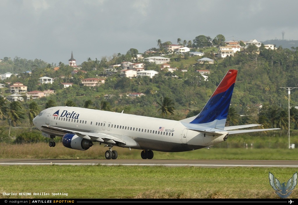 N3739P · Boeing 737-800, Delta Air Lines, Martinique – Aimé Césaire