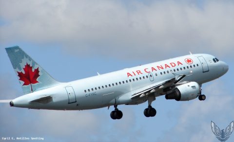 C-FYKC · Airbus A319, Pointe-à-Pitre – Maryse Condé