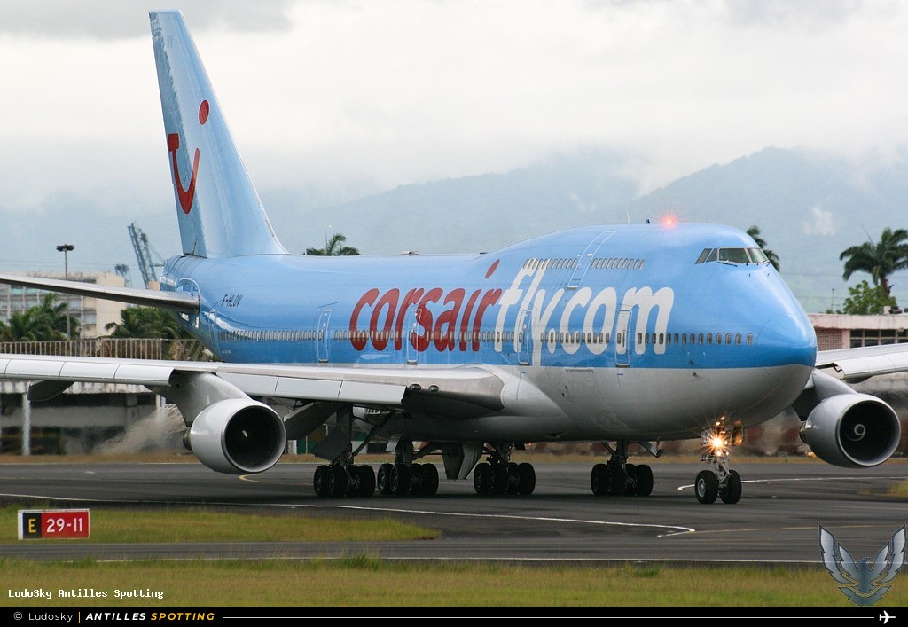 F-HLOV · Boeing 747-400, Corsairfly, Pointe-à-Pitre – Maryse Condé