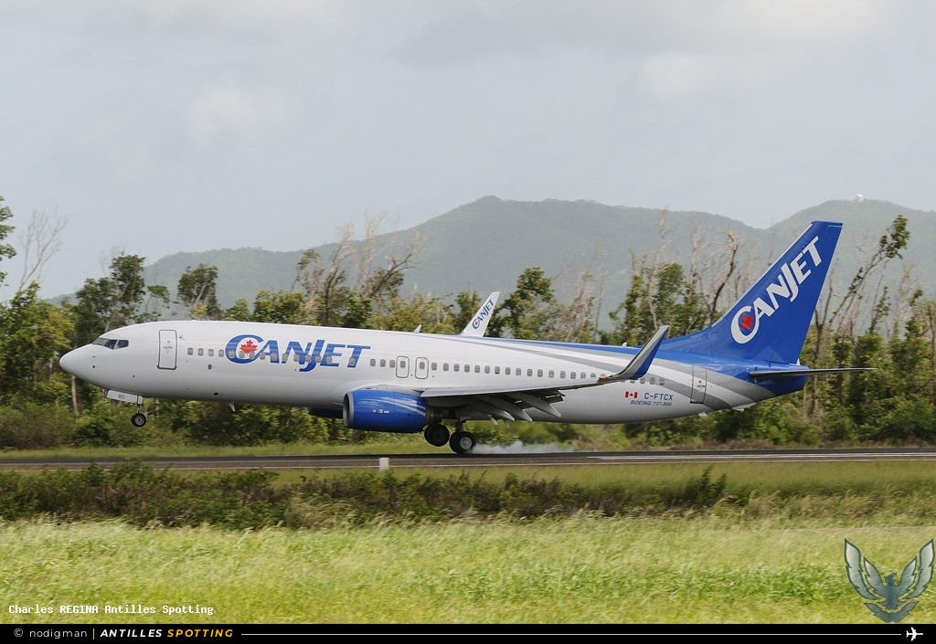 C-FTCX · Boeing 737-800, CanJet, Martinique – Aimé Césaire