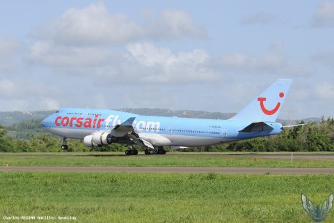 F-HSUN · Boeing 747-400, Martinique – Aimé Césaire