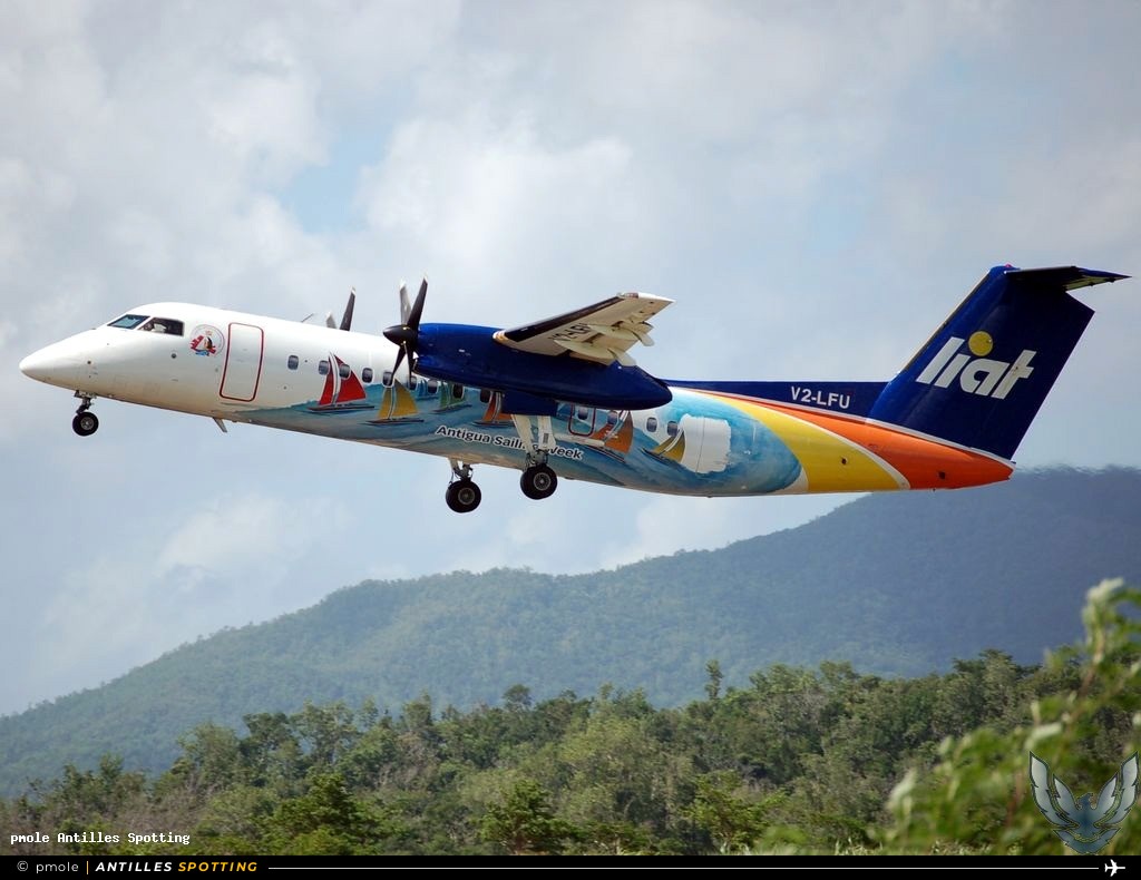 V2-LFU · De Havilland Canada Dash 8-100, LIAT, Martinique – Aimé Césaire