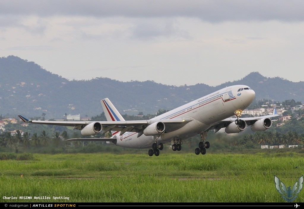 F-RAJA · Airbus A340-200, République Française, Martinique – Aimé Césaire
