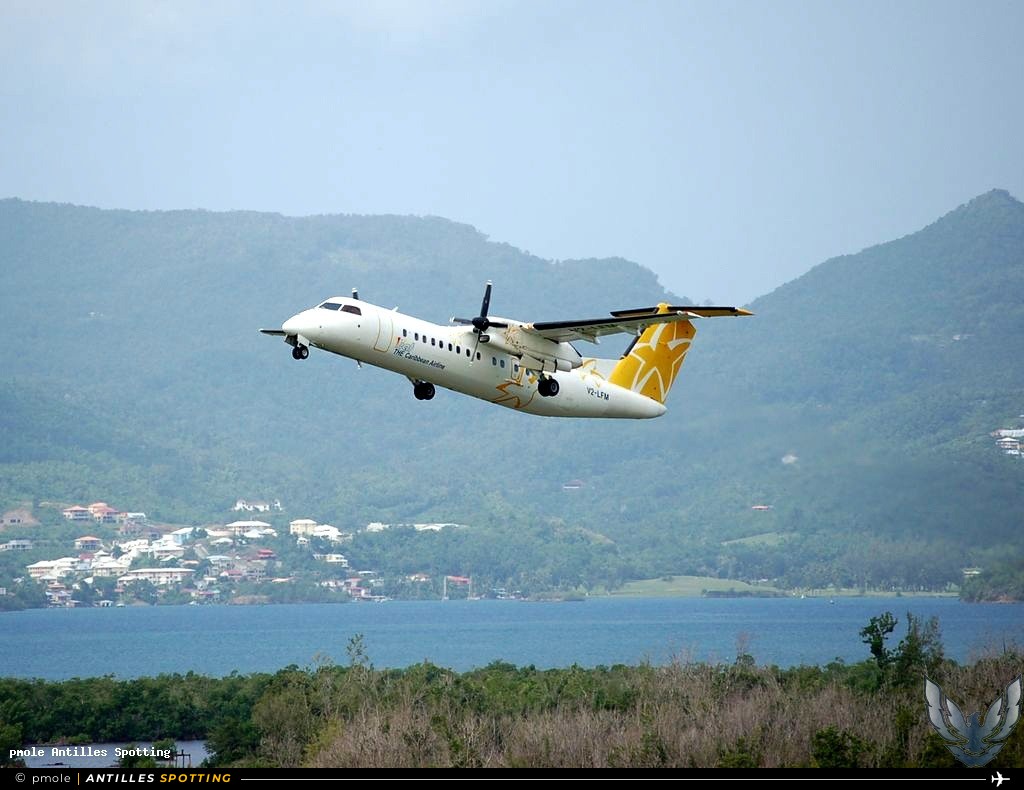 V2-LFM · De Havilland Canada Dash 8-300, LIAT, Martinique – Aimé Césaire