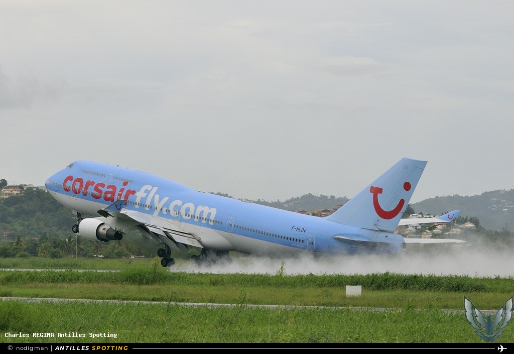 F-HLOV · Boeing 747-400, Corsairfly, Martinique – Aimé Césaire