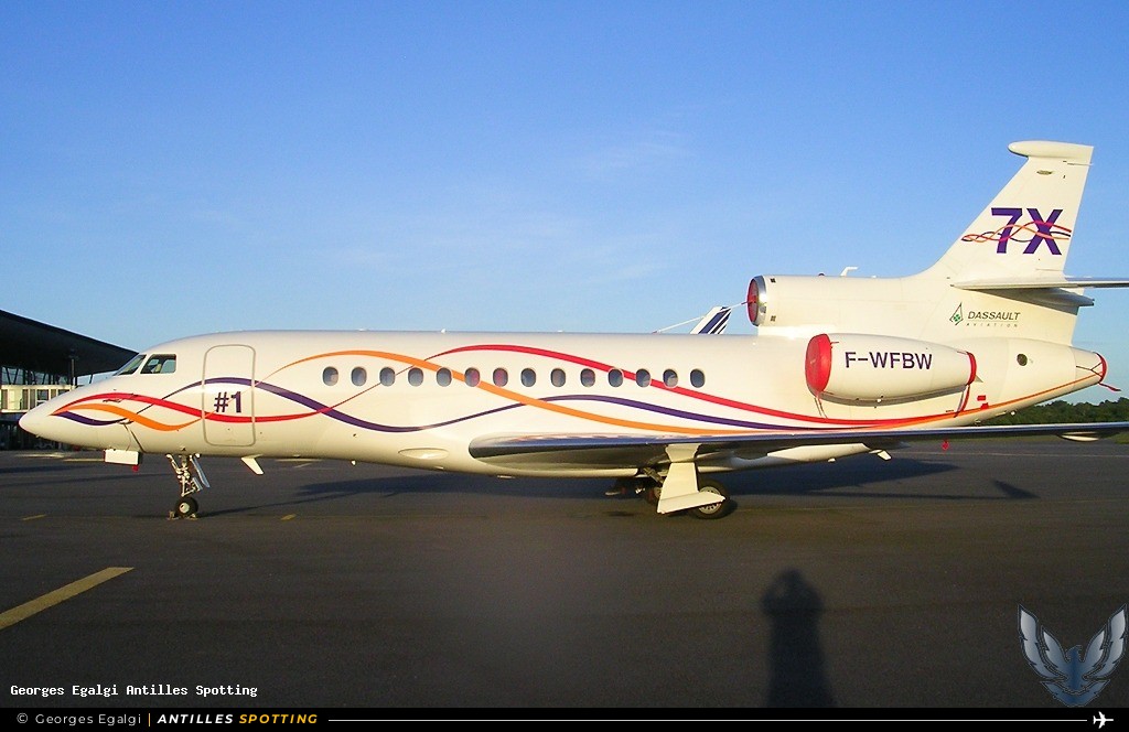 F-WFBW · Dassault Falcon 7X, Dassault Aviation, Cayenne – Félix Éboué