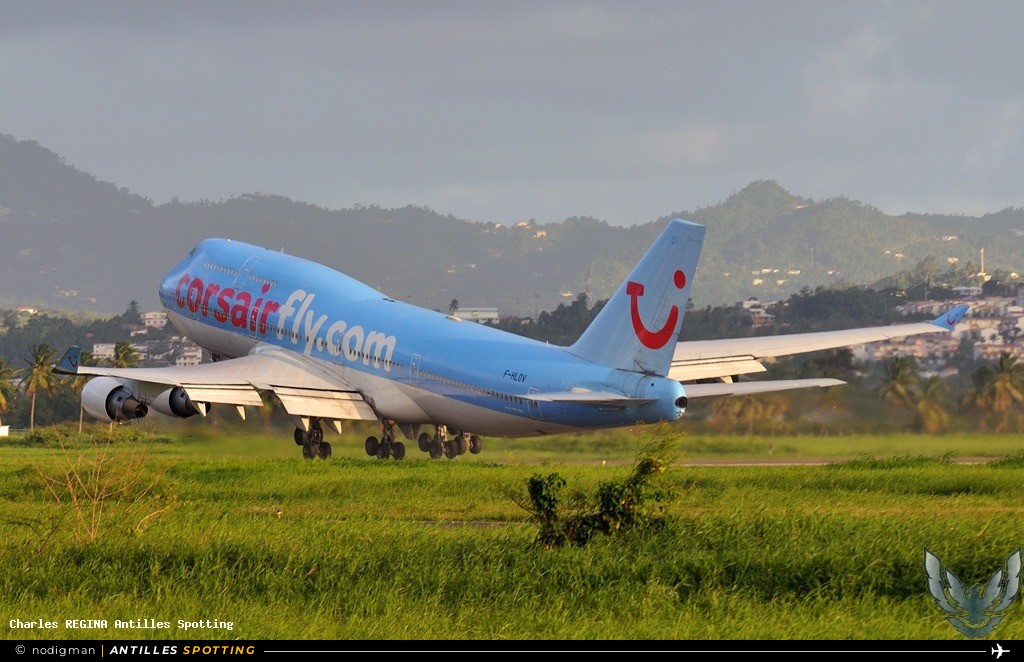 F-HLOV · Boeing 747-400, Corsairfly, Martinique – Aimé Césaire
