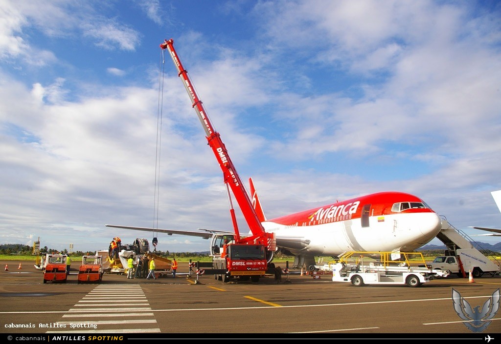 N728CG · Boeing 767-200, Avianca, Martinique – Aimé Césaire