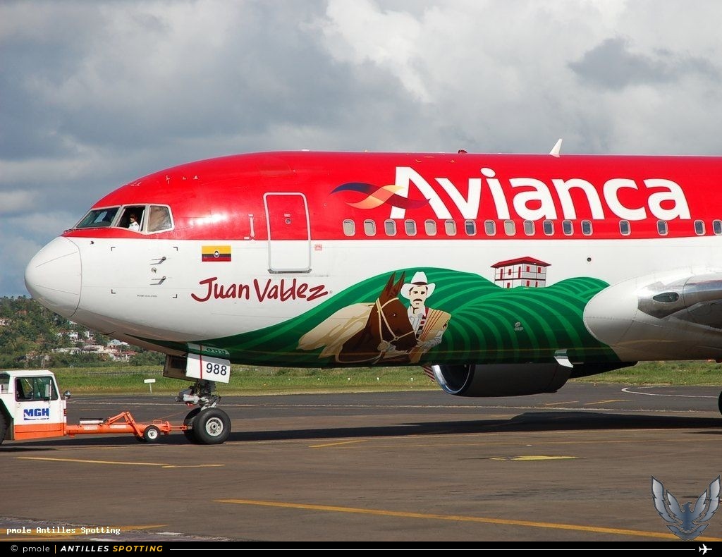N988AN · Boeing 767-200, Avianca, Martinique – Aimé Césaire
