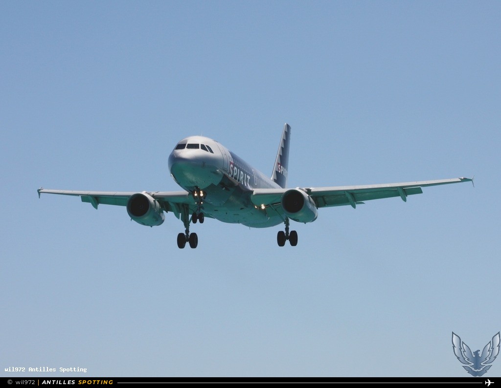 N532NK · Airbus A319, Spirit Airlines, Sint Maarten – Princess Juliana