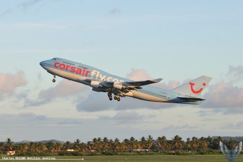 F-HSUN · Boeing 747-400, Martinique – Aimé Césaire