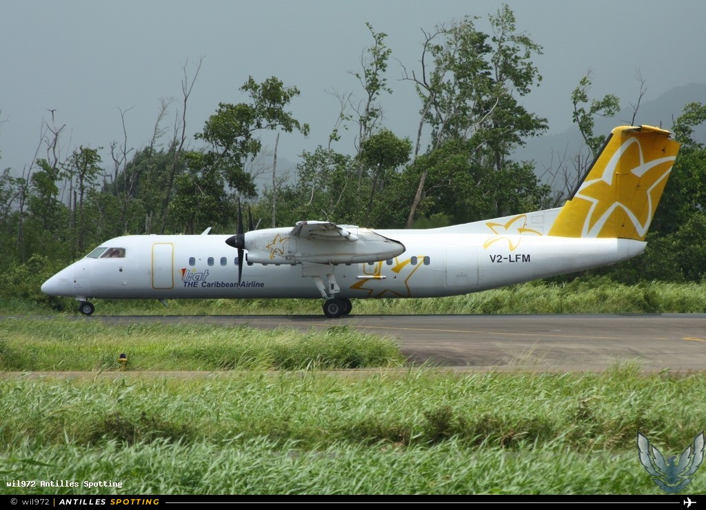 V2-LFM · De Havilland Canada Dash 8-300, LIAT, Martinique – Aimé Césaire