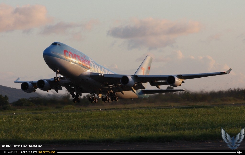 F-HSUN · Boeing 747-400, Corsairfly, Martinique – Aimé Césaire