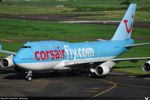 F-HSUN · Boeing 747-400, Martinique – Aimé Césaire