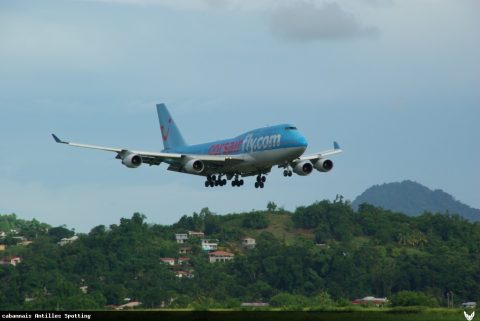 F-HSUN · Boeing 747-400, Martinique – Aimé Césaire