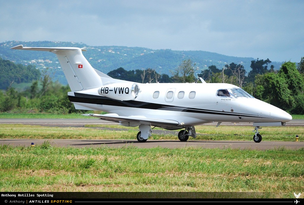 HB-VWQ · Embraer Phenom 100, Phenom Club, Martinique – Aimé Césaire