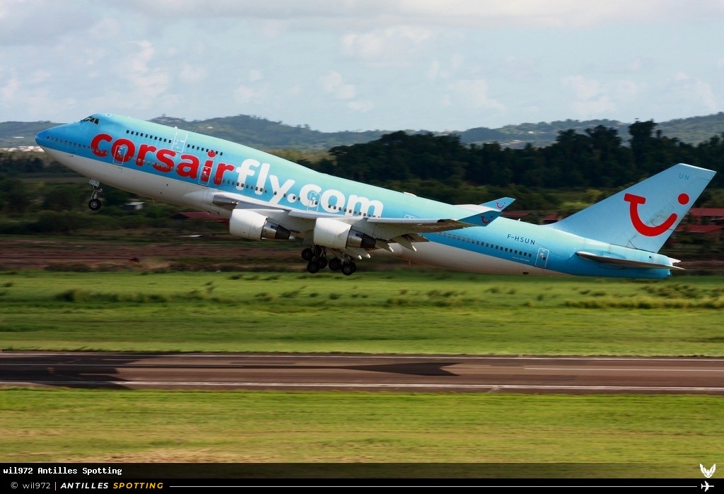 F-HSUN · Boeing 747-400, Corsairfly, Martinique – Aimé Césaire