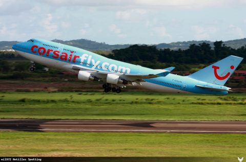F-HSUN · Boeing 747-400, Martinique – Aimé Césaire